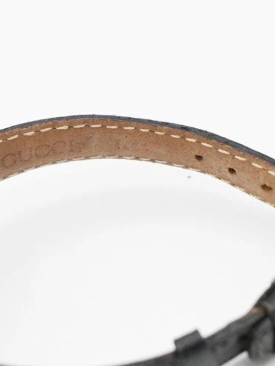 GUCCI 3000L Watch Quartz 25 mm Stainless Steel Embossing Leather Black 05LC590 main image 14